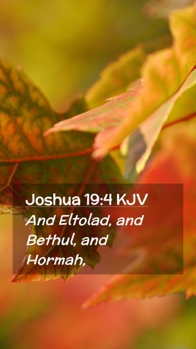 Picture 02 - Joshua 19:4 KJV Mobile Phone Wallpaper - And Eltolad, and Bethul, and - Mobile Bible Verse Wallpaper