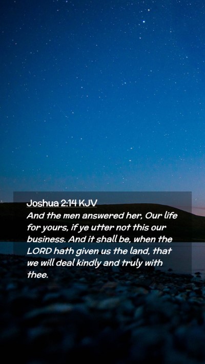 Picture 02 - Joshua 2:14 KJV Mobile Phone Wallpaper - And the men answered her, Our life for yours, if - Mobile Bible Verse Wallpaper