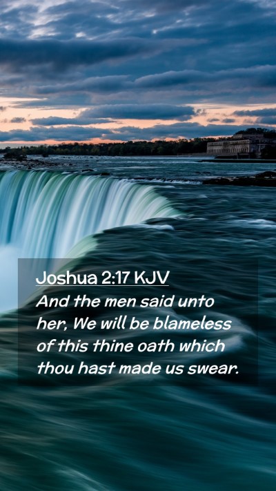 Picture 02 - Joshua 2:17 KJV Mobile Phone Wallpaper - And the men said unto her, We will be blameless - Mobile Bible Verse Wallpaper