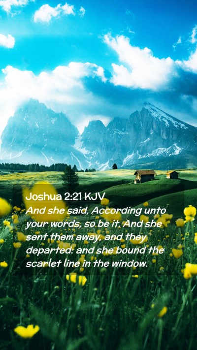Picture 02 - Joshua 2:21 KJV Mobile Phone Wallpaper - And she said, According unto your words, so be - Mobile Bible Verse Wallpaper