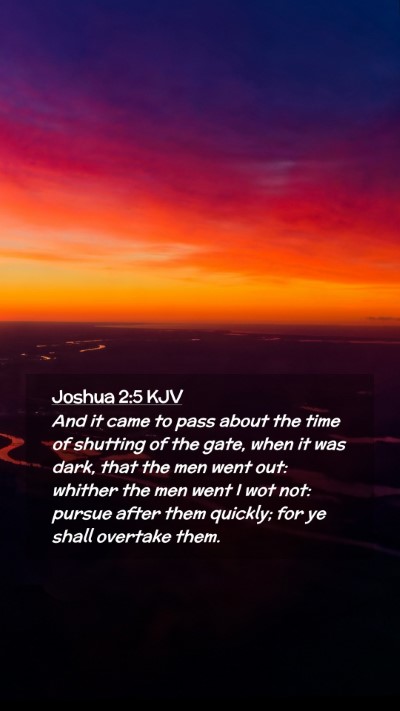 Picture 02 - Joshua 2:5 KJV Mobile Phone Wallpaper - And it came to pass about the time of shutting of - Mobile Bible Verse Wallpaper