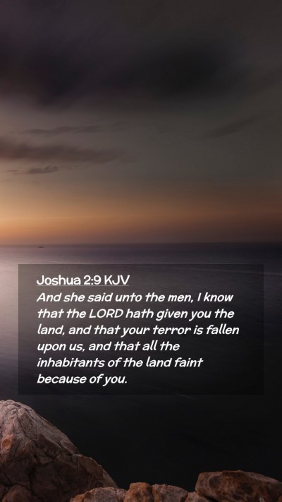 Picture 02 - Joshua 2:9 KJV Mobile Phone Wallpaper - And she said unto the men, I know that the LORD - Mobile Bible Verse Wallpaper