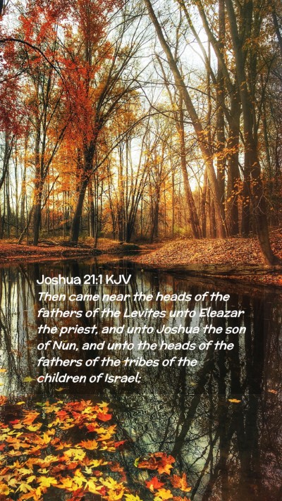 Picture 02 - Joshua 21:1 KJV Mobile Phone Wallpaper - Then came near the heads of the fathers of the - Mobile Bible Verse Wallpaper