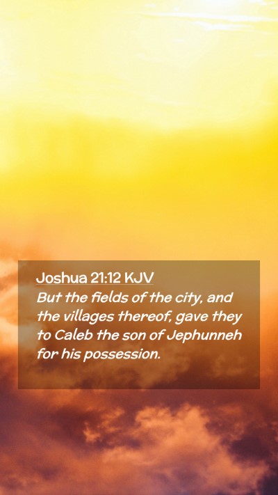 Picture 02 - Joshua 21:12 KJV Mobile Phone Wallpaper - But the fields of the city, and the villages - Mobile Bible Verse Wallpaper
