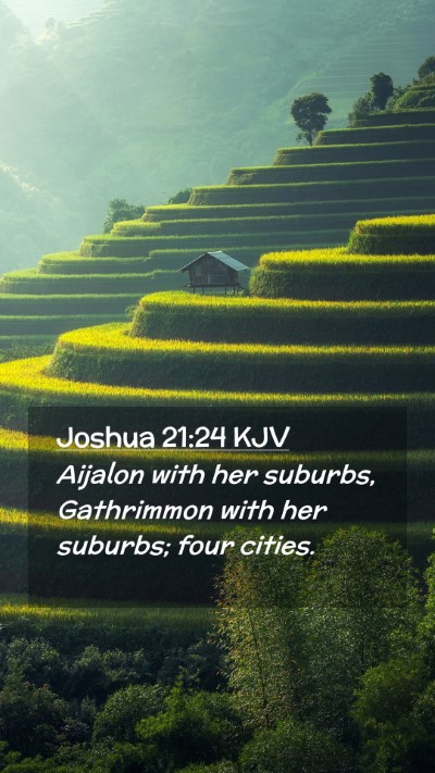 Picture 02 - Joshua 21:24 KJV Mobile Phone Wallpaper - Aijalon with her suburbs, Gathrimmon with her - Mobile Bible Verse Wallpaper