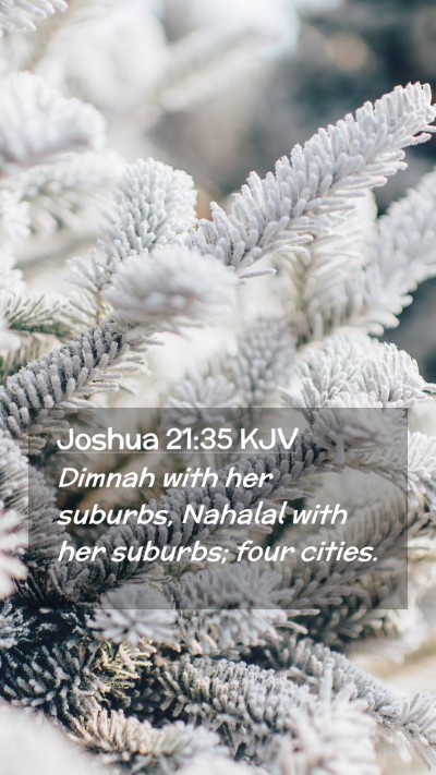 Picture 02 - Joshua 21:35 KJV Mobile Phone Wallpaper - Dimnah with her suburbs, Nahalal with her - Mobile Bible Verse Wallpaper