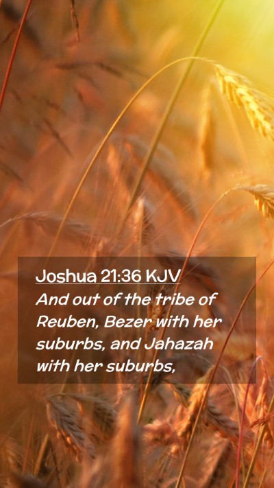 Picture 02 - Joshua 21:36 KJV Mobile Phone Wallpaper - And out of the tribe of Reuben, Bezer with her - Mobile Bible Verse Wallpaper