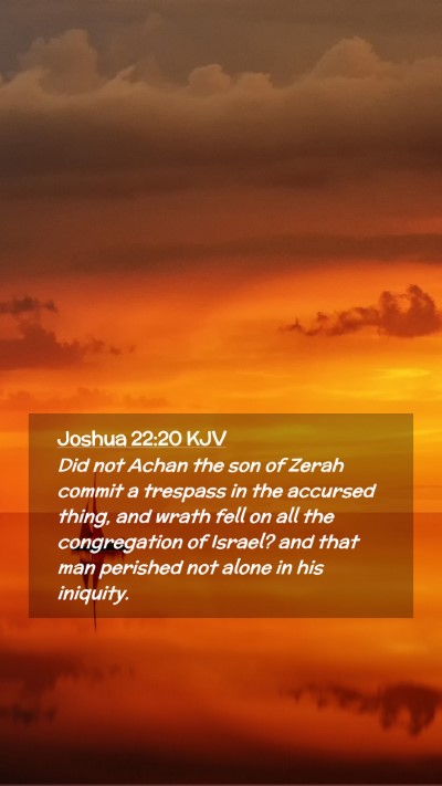 Picture 02 - Joshua 22:20 KJV Mobile Phone Wallpaper - Did not Achan the son of Zerah commit a trespass - Mobile Bible Verse Wallpaper