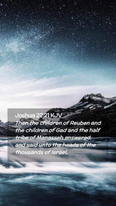 Picture 02 - Joshua 22:21 KJV Mobile Phone Wallpaper - Then the children of Reuben and the children of - Mobile Bible Verse Wallpaper