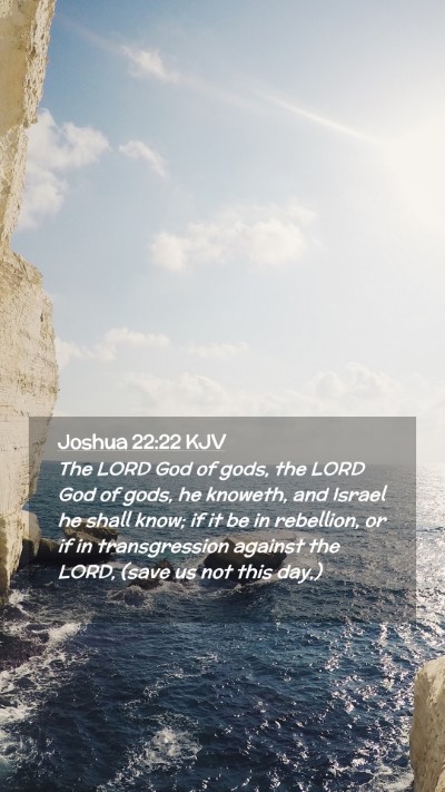 Picture 02 - Joshua 22:22 KJV Mobile Phone Wallpaper - The LORD God of gods, the LORD God of gods, he - Mobile Bible Verse Wallpaper