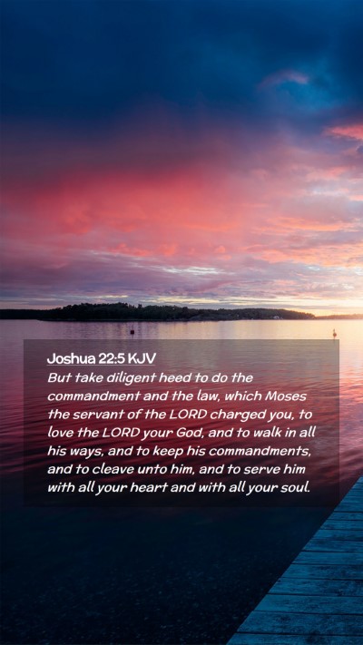 Picture 02 - Joshua 22:5 KJV Mobile Phone Wallpaper - But take diligent heed to do the commandment and - Mobile Bible Verse Wallpaper