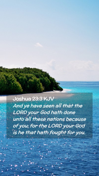 Picture 02 - Joshua 23:3 KJV Mobile Phone Wallpaper - And ye have seen all that the LORD your God hath - Mobile Bible Verse Wallpaper