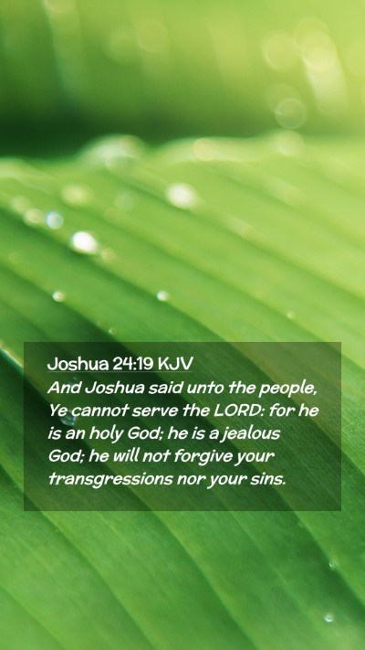 Picture 02 - Joshua 24:19 KJV Mobile Phone Wallpaper - And Joshua said unto the people, Ye cannot serve - Mobile Bible Verse Wallpaper