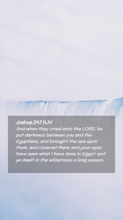 Picture 02 - Joshua 24:7 KJV Mobile Phone Wallpaper - And when they cried unto the LORD, he put - Mobile Bible Verse Wallpaper