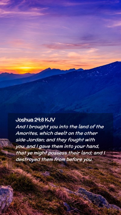 Picture 02 - Joshua 24:8 KJV Mobile Phone Wallpaper - And I brought you into the land of the Amorites, - Mobile Bible Verse Wallpaper