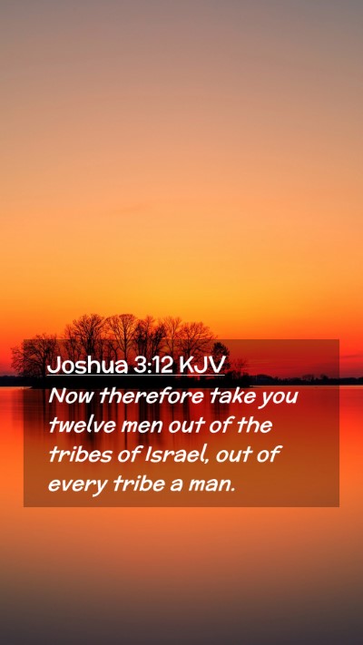 Picture 02 - Joshua 3:12 KJV Mobile Phone Wallpaper - Now therefore take you twelve men out of the - Mobile Bible Verse Wallpaper