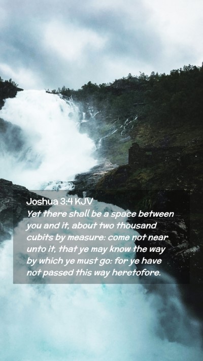 Picture 02 - Joshua 3:4 KJV Mobile Phone Wallpaper - Yet there shall be a space between you and it, - Mobile Bible Verse Wallpaper
