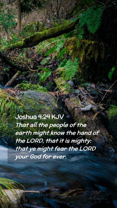 Picture 02 - Joshua 4:24 KJV Mobile Phone Wallpaper - That all the people of the earth might know the - Mobile Bible Verse Wallpaper