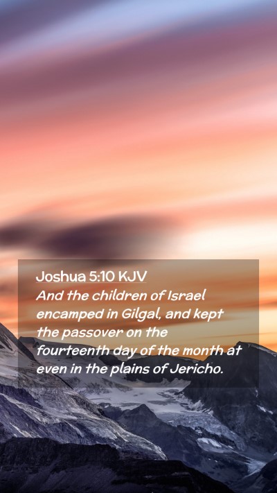 Picture 02 - Joshua 5:10 KJV Mobile Phone Wallpaper - And the children of Israel encamped in Gilgal, - Mobile Bible Verse Wallpaper