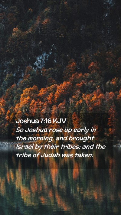 Picture 02 - Joshua 7:16 KJV Mobile Phone Wallpaper - So Joshua rose up early in the morning, and - Mobile Bible Verse Wallpaper