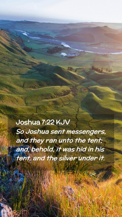 Picture 02 - Joshua 7:22 KJV Mobile Phone Wallpaper - So Joshua sent messengers, and they ran unto the - Mobile Bible Verse Wallpaper
