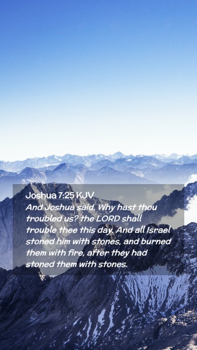 Picture 02 - Joshua 7:25 KJV Mobile Phone Wallpaper - And Joshua said, Why hast thou troubled us? the - Mobile Bible Verse Wallpaper