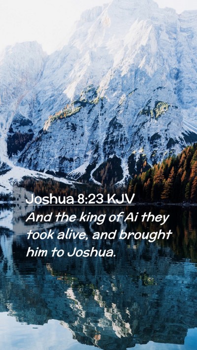 Picture 02 - Joshua 8:23 KJV Mobile Phone Wallpaper - And the king of Ai they took alive, and brought - Mobile Bible Verse Wallpaper