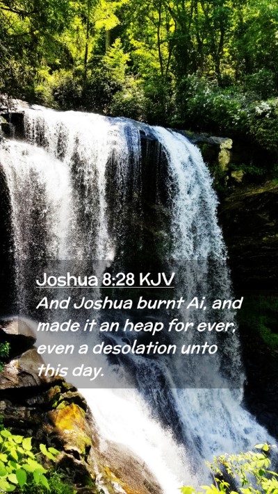 Picture 02 - Joshua 8:28 KJV Mobile Phone Wallpaper - And Joshua burnt Ai, and made it an heap for - Mobile Bible Verse Wallpaper