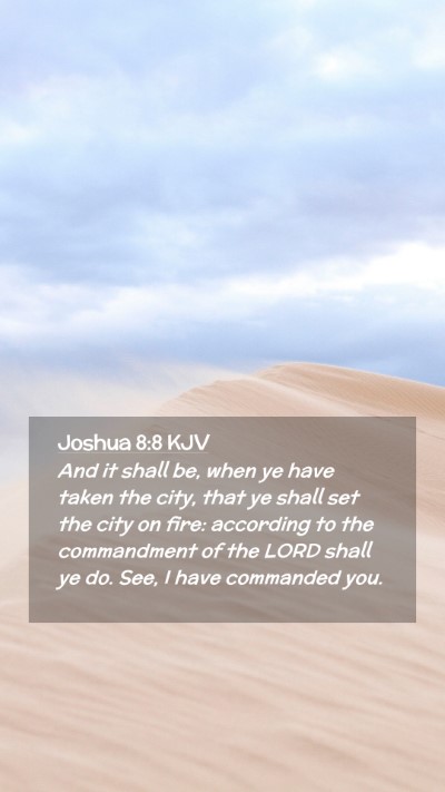 Picture 02 - Joshua 8:8 KJV Mobile Phone Wallpaper - And it shall be, when ye have taken the city, - Mobile Bible Verse Wallpaper