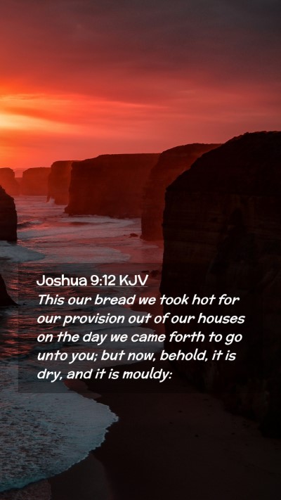 Picture 02 - Joshua 9:12 KJV Mobile Phone Wallpaper - This our bread we took hot for our provision out - Mobile Bible Verse Wallpaper