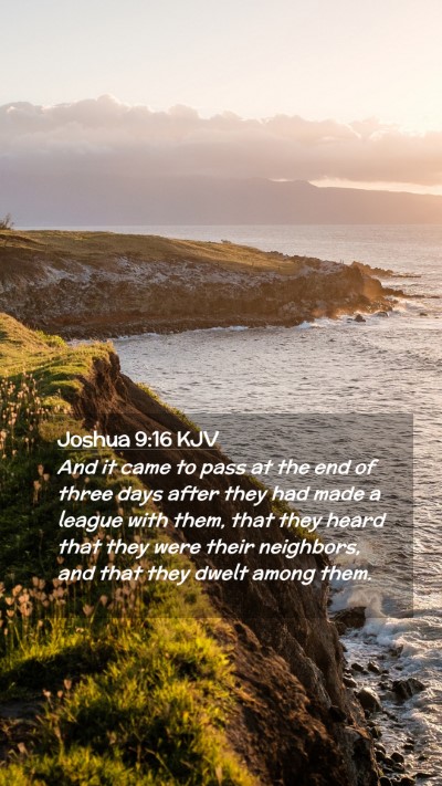 Picture 02 - Joshua 9:16 KJV Mobile Phone Wallpaper - And it came to pass at the end of three days - Mobile Bible Verse Wallpaper