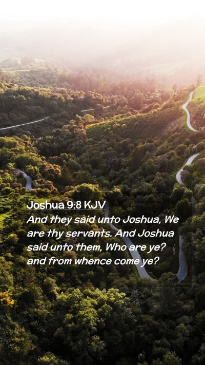 Picture 02 - Joshua 9:8 KJV Mobile Phone Wallpaper - And they said unto Joshua, We are thy servants. - Mobile Bible Verse Wallpaper