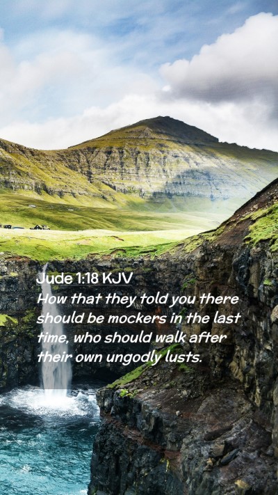 Picture 02 - Jude 1:18 KJV Mobile Phone Wallpaper - How that they told you there should be mockers in - Mobile Bible Verse Wallpaper