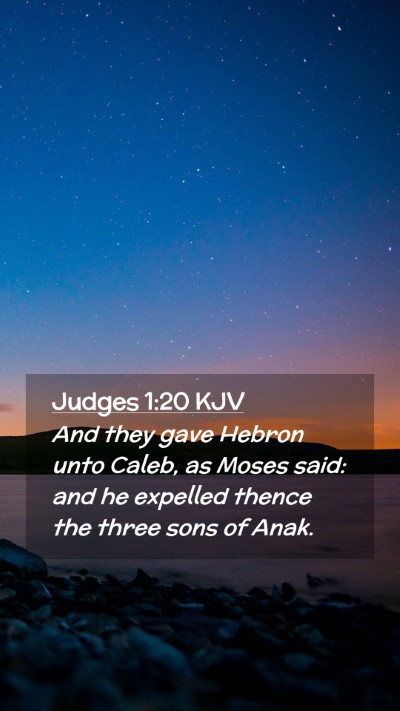 Picture 02 - Judges 1:20 KJV Mobile Phone Wallpaper - And they gave Hebron unto Caleb, as Moses said: - Mobile Bible Verse Wallpaper