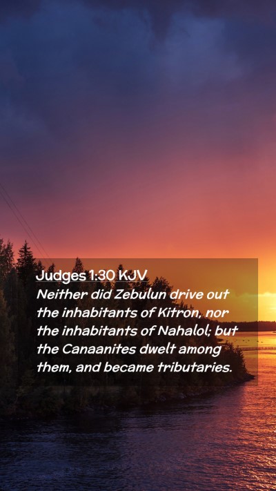Picture 02 - Judges 1:30 KJV Mobile Phone Wallpaper - Neither did Zebulun drive out the inhabitants of - Mobile Bible Verse Wallpaper