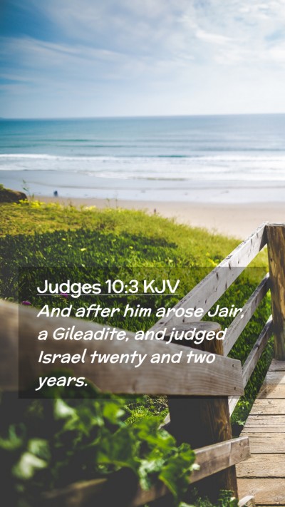 Picture 02 - Judges 10:3 KJV Mobile Phone Wallpaper - And after him arose Jair, a Gileadite, and judged - Mobile Bible Verse Wallpaper