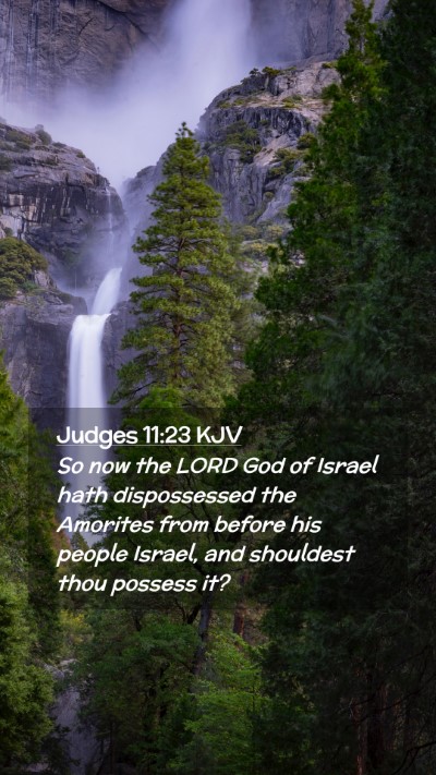 Picture 02 - Judges 11:23 KJV Mobile Phone Wallpaper - So now the LORD God of Israel hath dispossessed - Mobile Bible Verse Wallpaper