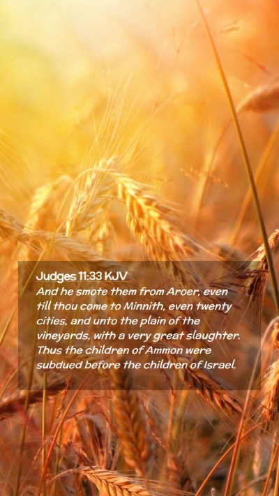 Picture 02 - Judges 11:33 KJV Mobile Phone Wallpaper - And he smote them from Aroer, even till thou come - Mobile Bible Verse Wallpaper