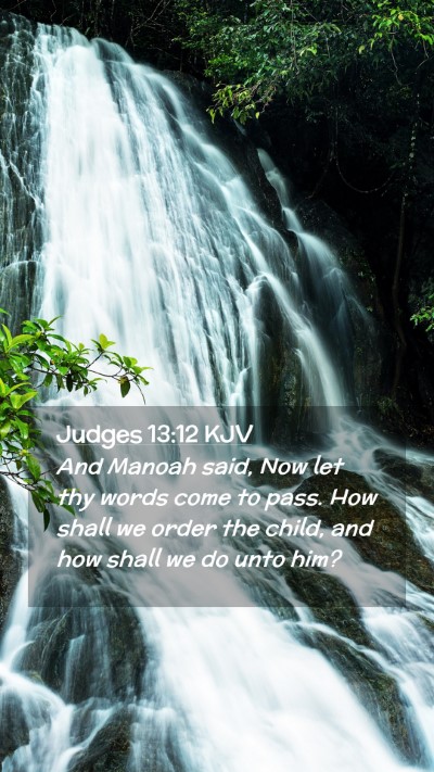 Picture 02 - Judges 13:12 KJV Mobile Phone Wallpaper - And Manoah said, Now let thy words come to pass. - Mobile Bible Verse Wallpaper