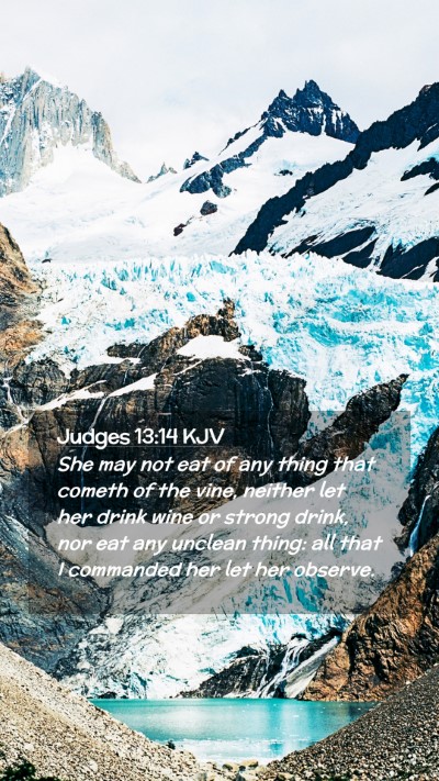 Picture 02 - Judges 13:14 KJV Mobile Phone Wallpaper - She may not eat of any thing that cometh of the - Mobile Bible Verse Wallpaper