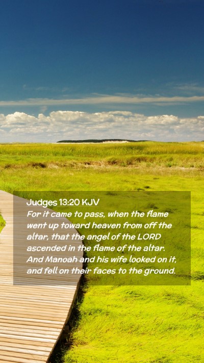 Picture 02 - Judges 13:20 KJV Mobile Phone Wallpaper - For it came to pass, when the flame went up - Mobile Bible Verse Wallpaper