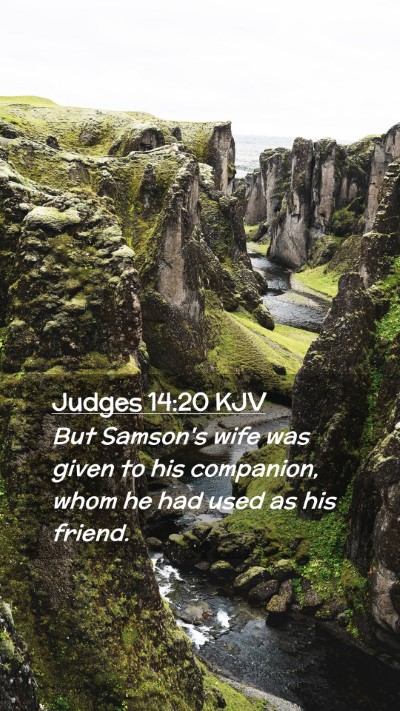 Picture 02 - Judges 14:20 KJV Mobile Phone Wallpaper - But Samson's wife was given to his companion, - Mobile Bible Verse Wallpaper