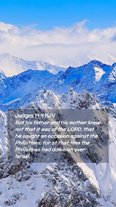 Picture 02 - Judges 14:4 KJV Mobile Phone Wallpaper - But his father and his mother knew not that it - Mobile Bible Verse Wallpaper