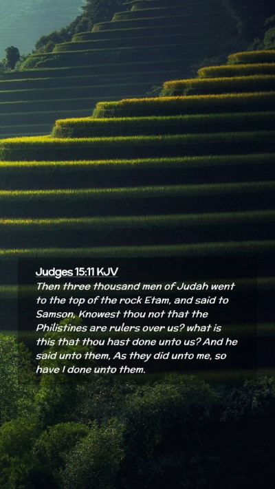 Picture 02 - Judges 15:11 KJV Mobile Phone Wallpaper - Then three thousand men of Judah went to the top - Mobile Bible Verse Wallpaper