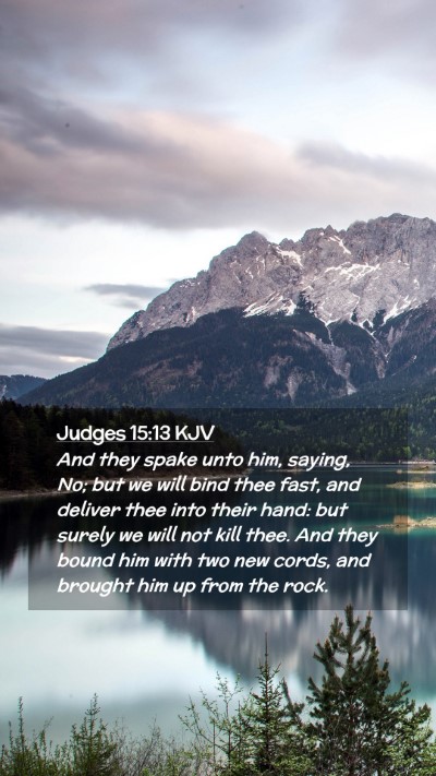 Picture 02 - Judges 15:13 KJV Mobile Phone Wallpaper - And they spake unto him, saying, No; but we will - Mobile Bible Verse Wallpaper