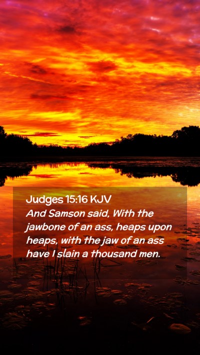 Picture 02 - Judges 15:16 KJV Mobile Phone Wallpaper - And Samson said, With the jawbone of an ass, - Mobile Bible Verse Wallpaper