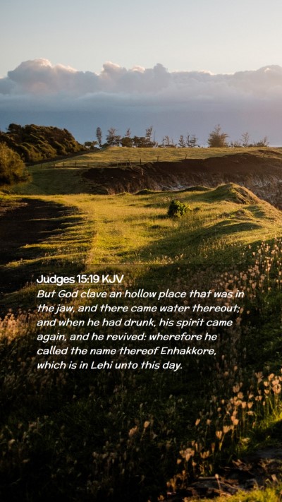 Picture 02 - Judges 15:19 KJV Mobile Phone Wallpaper - But God clave an hollow place that was in the - Mobile Bible Verse Wallpaper