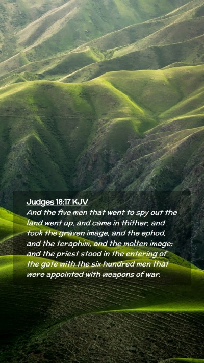 Picture 02 - Judges 18:17 KJV Mobile Phone Wallpaper - And the five men that went to spy out the land - Mobile Bible Verse Wallpaper