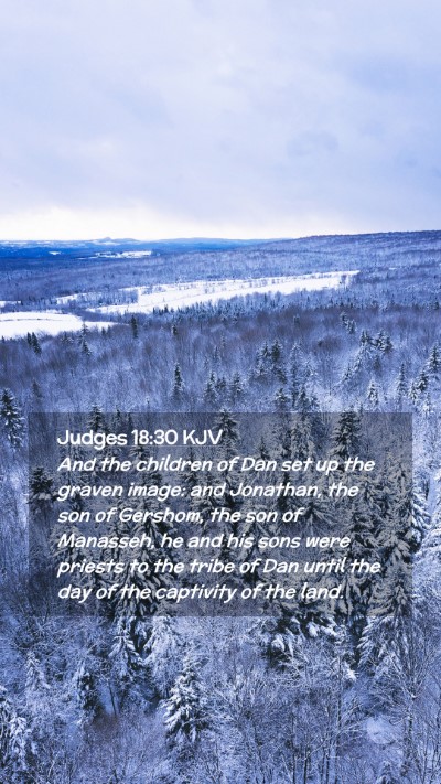 Picture 02 - Judges 18:30 KJV Mobile Phone Wallpaper - And the children of Dan set up the graven image: - Mobile Bible Verse Wallpaper
