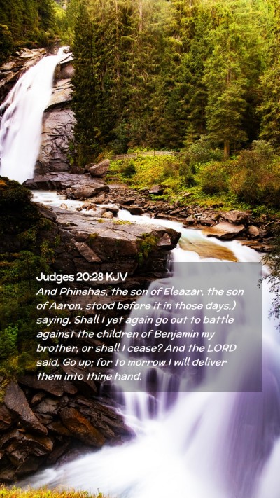 Picture 02 - Judges 20:28 KJV Mobile Phone Wallpaper - And Phinehas, the son of Eleazar, the son of - Mobile Bible Verse Wallpaper